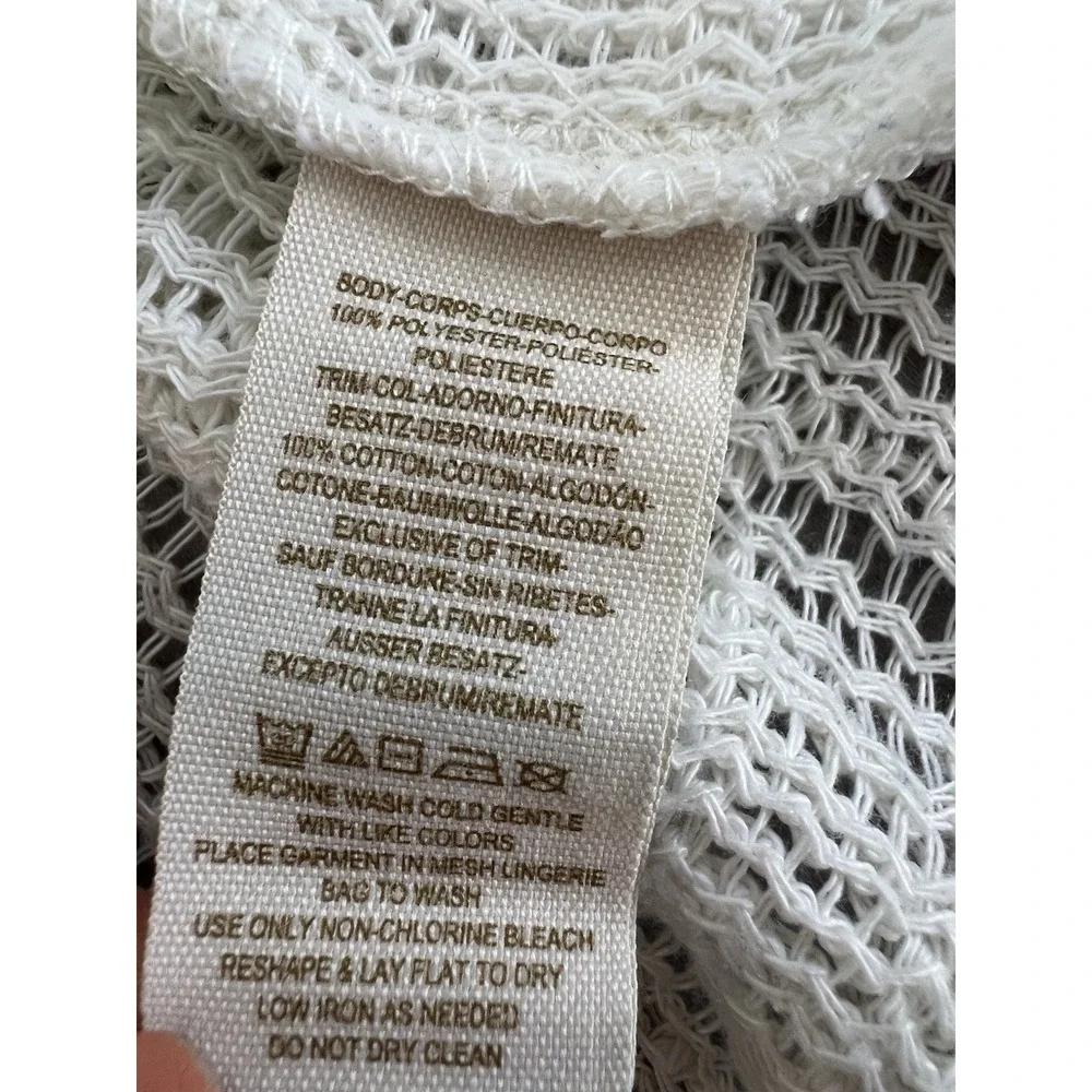 Free People Hooded Tunic‎ Crochet Textured Beach/Coastal/Cowgirl/Boho  Small